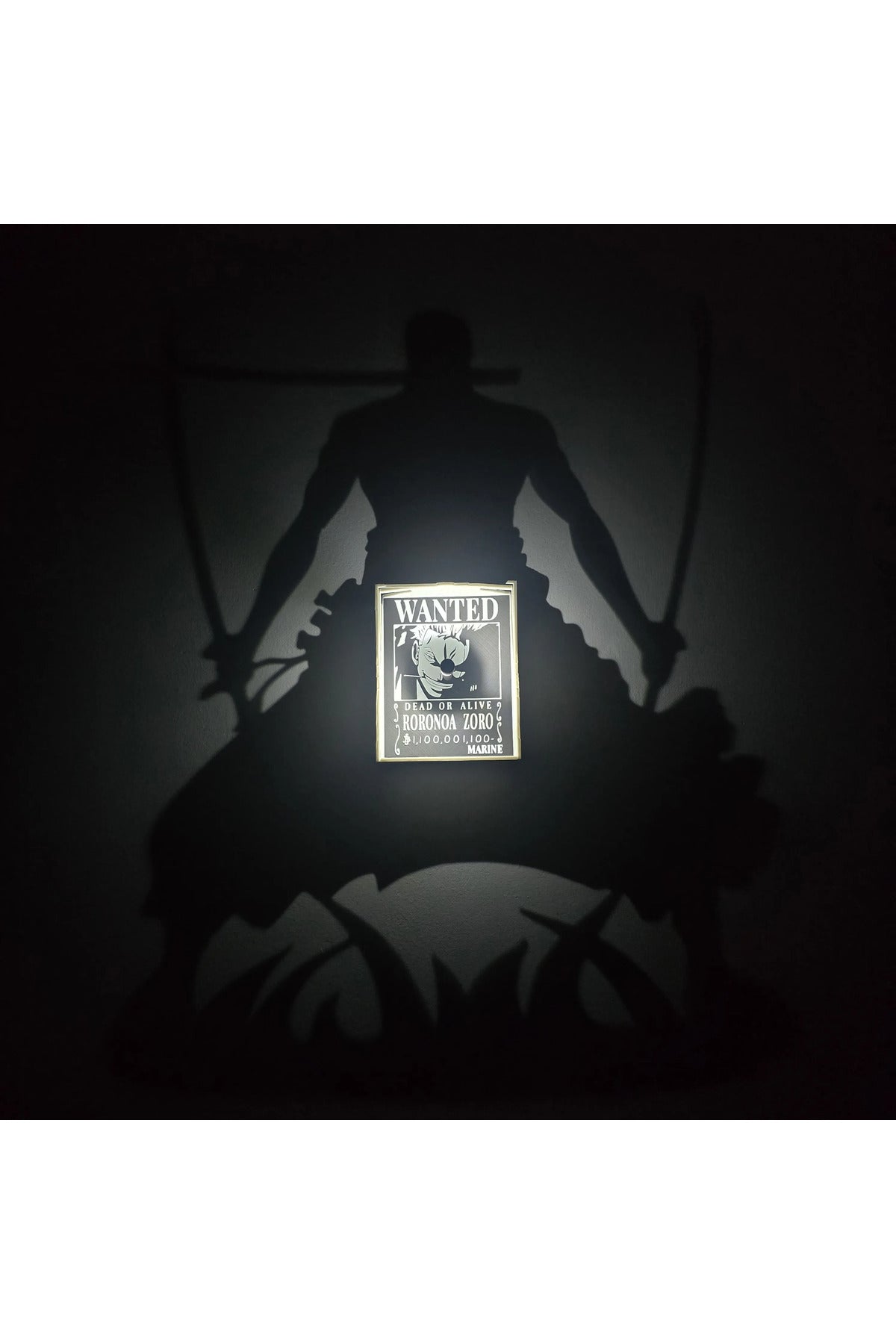 Zoro Gölge Lambası - One Piece Gece Lambası - Dekor - Hediyelik